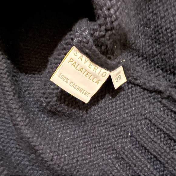 Saverio Palatella 100% Cashmere Italian Damask Turtleneck Sweater - Picture 4 of 5